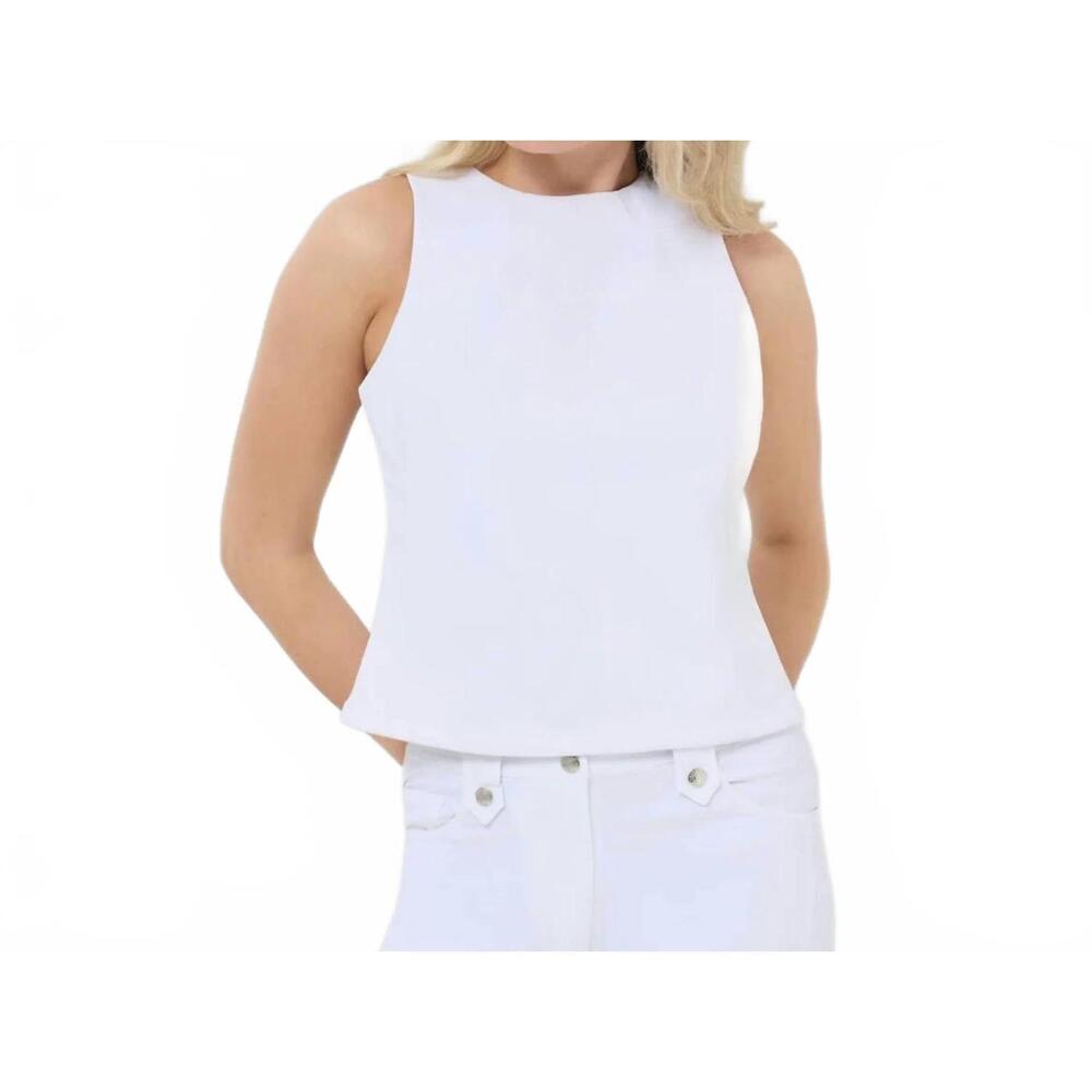 NEW ANATOMIE marietta zip back top in white